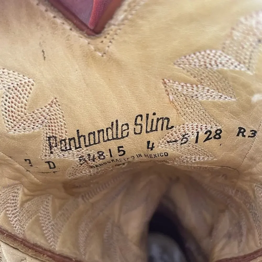 Panhandle Slim Cream Western Ostrich Boots Size:7D